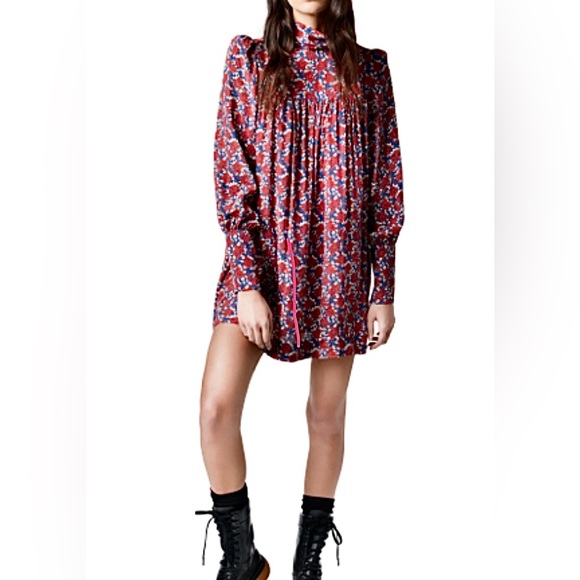 Smythe Dresses & Skirts - SMYTHE Mini Dress Tunic. High neck. Puff sleeve. Hidden pockets. Size M.